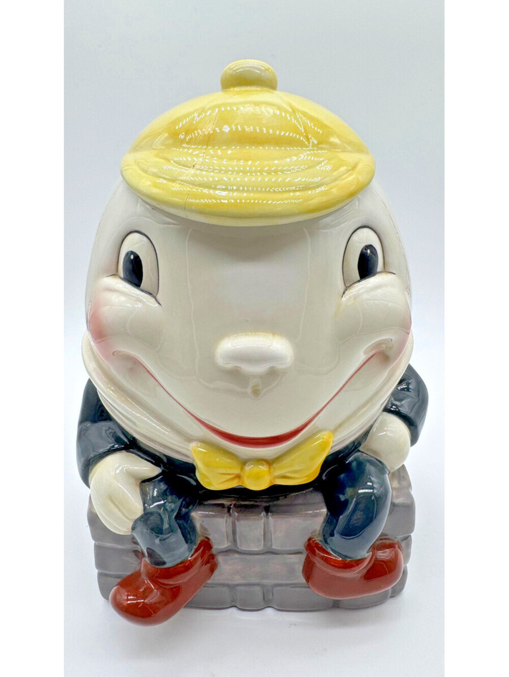 Vintage Brush W18 Humpty Dumpty Cookie Jar 1956-61 USA Yellow Beanie